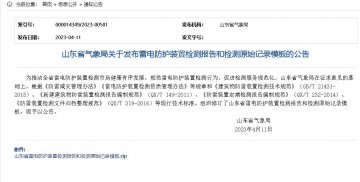 新建建筑物、石油化工企業(yè)雷電防護(hù)裝置檢測(cè)報(bào)告模板（山東氣象局發(fā)布）