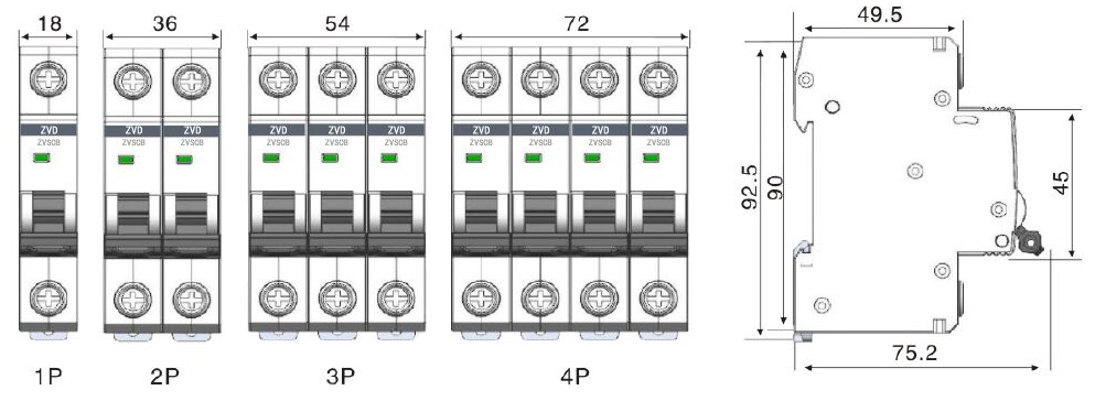一級SPD浪涌專用后備保護器開關15kA 25KA 50kA ZVSCB-T1
